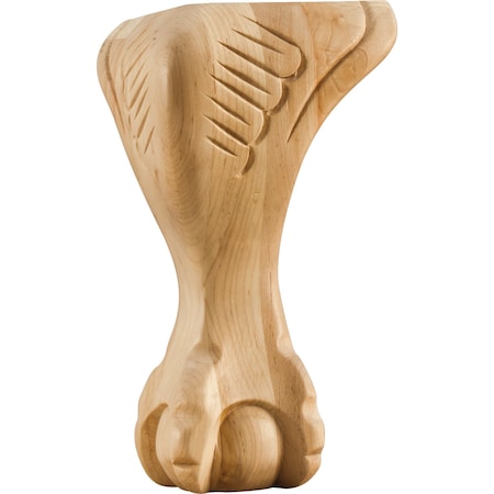 Hardware Resources 4-1/2" Wx4-1/2"Dx8"H Rubberwood Ball & Claw Leg WLC80RW